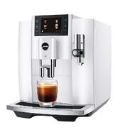 Cafetera Jura E8 Piano White Superautomática 15585 - 1450 W, 17 Programas, 15 Bar, Blanca
