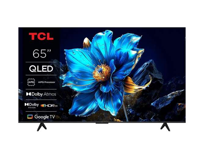 TV TCL 65" QLED 65T69C - 4K Ultra HD, Google TV, Dolby Atmos 20W, Procesador AiPQ, HDR10+
