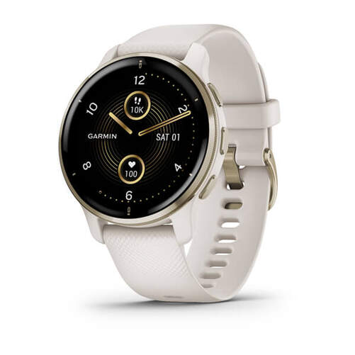 Garmin Venu 2 Plus Light Gold - 1.30", Asistente Voz, Pulsioxímetro, GPS, Sensores ABC, Música