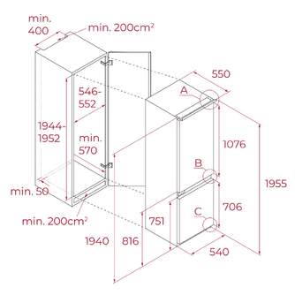 FRICOM. TEKA RBF78385FI 194x54 NF 113560032 INTEG