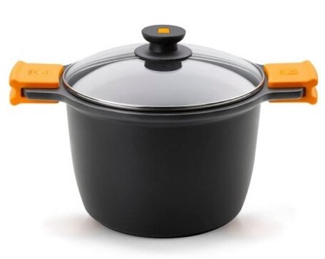 Olla Alta Bra Efficient - 20 cm, Tapa, 4&#39;1 L, Asas Silicona, Hasta 220ºC, Antiadherente