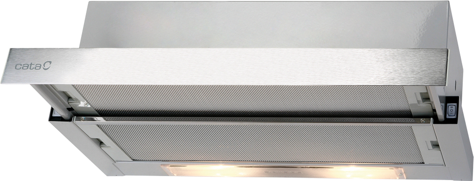 Campana Telescópica Cata TF2003 Duralum 90 - Clase C, 90cm, 390m3/h, 2 Velocidades, Inox