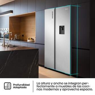 FRI. HISENSE RS677N4WCD 178x92 NF GRIS INOX DISP