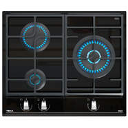 Placa Gas Butano Teka GZC 63310 XBB - 60cm, 3 Fuegos, CristalGas, 9 Potencias, AutoEncendido
