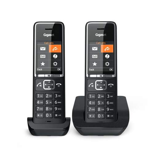 Tel&eacute;fono inal&aacute;mbrico Gigaset Comfort 550 Negro Duo - Pantalla 2,2", 17h conversaci&oacute;n, remarcado