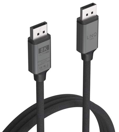 Cable trenzado Linq LQ48025 - 2 metros, 8K / 60 Hz, DisplayPort a DisplayPort macho