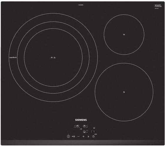 Placa de Inducción Siemens EH631BDB1E - 3 Zonas (1 Gigante 32cm), 17 Niveles, EasyTouch, Sprint