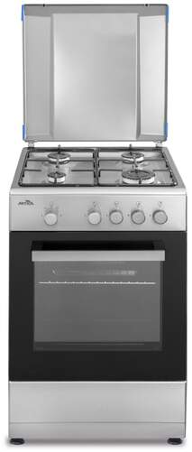 Cocina gas Butano Ártica AKF5055X - 4 Fuegos, 50x56cm, Termopar Seguridad, Doble Vidrio, Inox