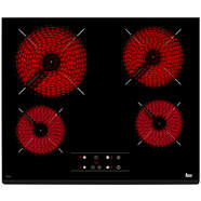 Placa Vitrocerámica Teka TZ 6415 - 4 Zonas, 60cm, TouchControl, 9 Potencias, Función Golpe Cocción