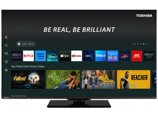 TV Toshiba 43" 50QV3F63DG - 4K Ultra HD, QLED, Smart TV VIDAA, Escalador 4K, 20 W