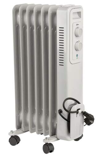 Radiador de aceite Jata JCRA2307 - 1500W, ajuste de temperatura, 3 niveles de potencia, 7 elementos