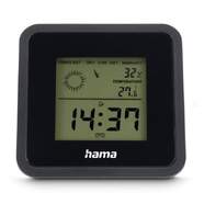 Term&oacute;metro/Higr&oacute;metro Hama Borneo - Reloj, previsi&oacute;n meteorol&oacute;gica, indicador de comfort, Negro