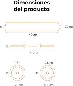KIT XIAOMI MANCUERNAS V2 BARRA PESA RUSA 30 KG  SE