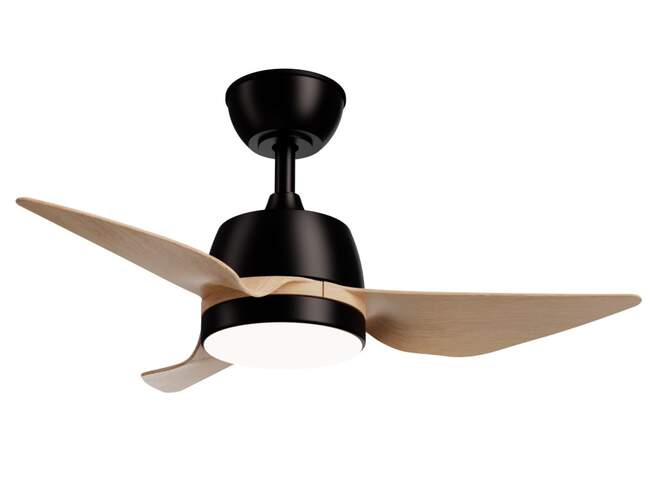 Ventilador de techo Sulion Marina S - 32,5W, 76cm, Exterior, 3 aspas, 5 velocidades, negro/madera
