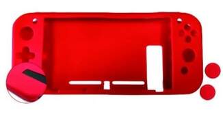 Funda Nuwa Switch + 2 Grips Fil - De silicona, antideslizante, rojo