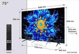 TV TCL 75%%%quot; 75P8L UHD MINILED GOOGLETV 144HZ