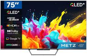 TV Metz 75" QLED 75MQE7600Z - 4K Ultra HD, Google TV, Dolby Atmos, 24 W, HDR10, HLG