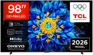 TV TCL 98" MiniLED 98P8L - 4K Ultra HD, Google TV AiPQ Pro Processor, Altavoces 40W, 144 Hz, HDR10+