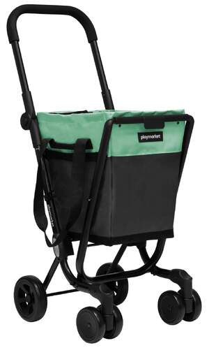 Carro de la compra Play Easy Go 24966 785 - 40 L, 6 Ruedas, Negro, Aguamarina