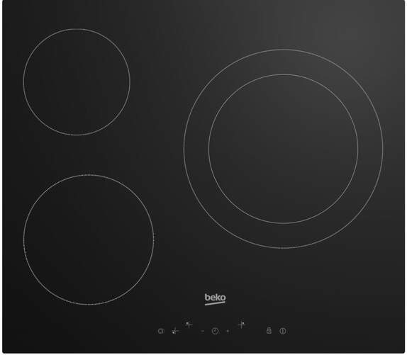 Placa vitrocerámica Beko HIC63401T | 3 Zonas (1 Gigante 27cm)
