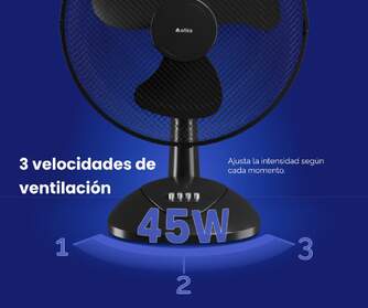 VENTILADOR SOBREMESA ARTICA AVS45W16N 45W 40CM NGR