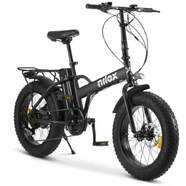 Bicicleta Eléctrica Nilox X5 Pro - Ruedas de 20x4", 10000 mAh para 60 km autonomía, Negra