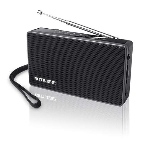 Radio portatil Muse M-030R - FM/AM, Negro, con correa para la muñeca