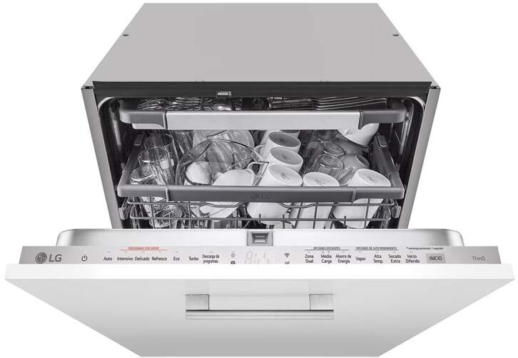 Lavavajillas Integrable LG DB365TXS - Clase B, 3ª Bandeja, 14 Servicios, 10 Progr., Vapor, QuadWash
