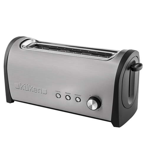 Tostadora Kuken 33623 - 1 Ranura larga, 1000 W, funci&oacute;n descongelar, bandeja para migas, Inox