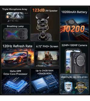 SMARTPHONE CUBOT KING KONG POWER 3 12/256 6,72%%%quot; BL