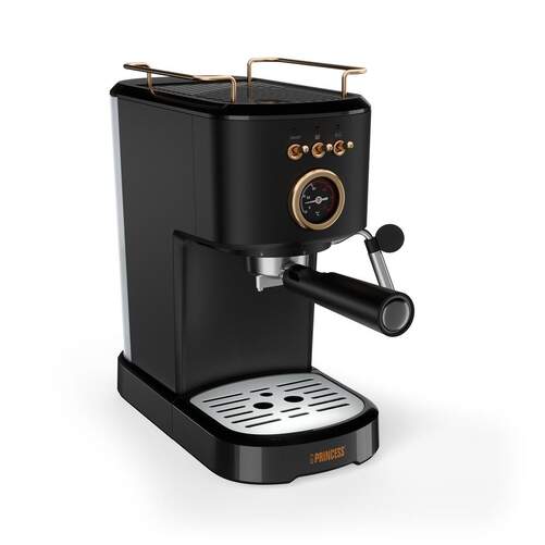 Cafetera Express Princess 249417 - 1100 W, 20 bares, portafiltro de c&aacute;psulas Nespresso, Negra
