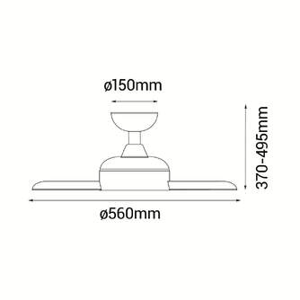 VENTILADOR TECHO SULION LILY 18W 56CM BCO/MADERA