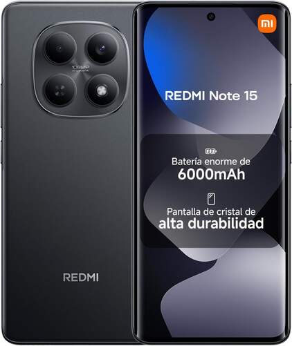 Xiaomi Redmi Note 15 6/128 GB Negro - 6,77", Helio G100 Ultra, 6000 mAh, Triple c&aacute;mara 108 MP