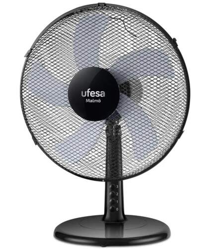 Ventilador de sobremesa Ufesa Malmo - 40 cm, 50 W, Negro