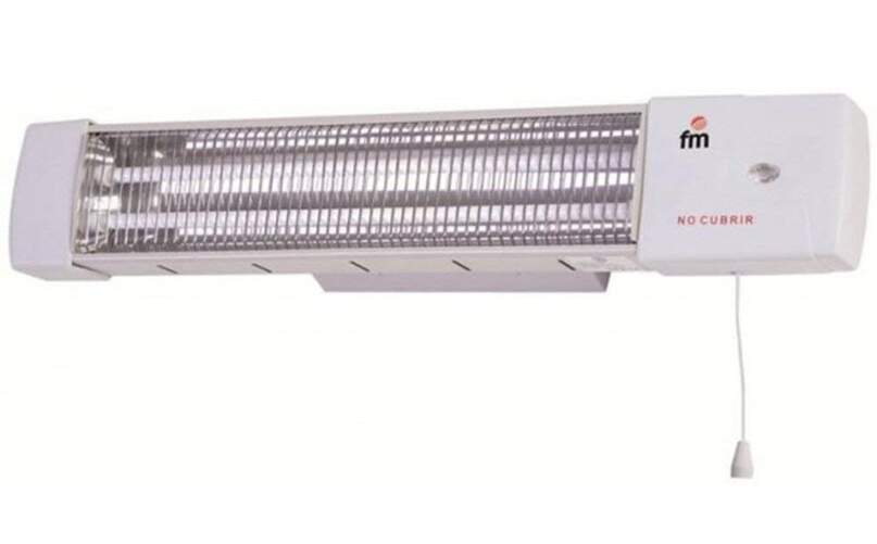 Estufa Infrarrojos FM 1502-C - 1200/600W, 2 Resistencias Cuarzo, Seguridad antivuelco