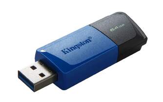 MEMORIA USB KINGSTON 64GB RETRACTIL NEGRO/AZUL