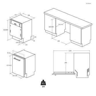LVJ. CANDY CNS4A4S3PSB 10P 3%%%#170;B 44dBA WIFI INT