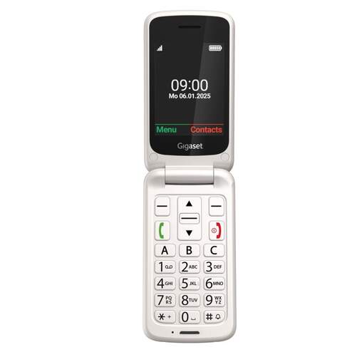 Tel&eacute;fono Movil Gigaset GL595 - Pantalla 2,8", compatible con MicroSD, 800 mAh, blanco perla