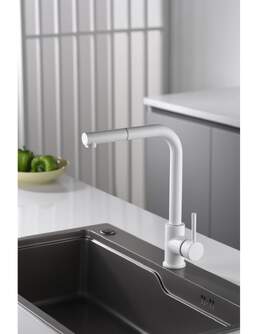 GRIFO COCINA IMEX GCE006BL MALTA BLANCO MATE