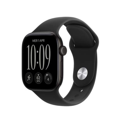 Apple Watch Series 12 GPS +Cellular - Negro, frec. card&iacute;aca, 24 h aut. m&aacute;x, GPS, talla M/L