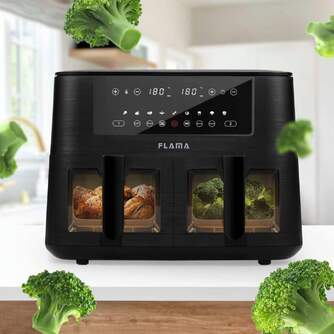 FREIDORA AIRE FLAMA 698L 8L DOBLE 2x4L VENTANA