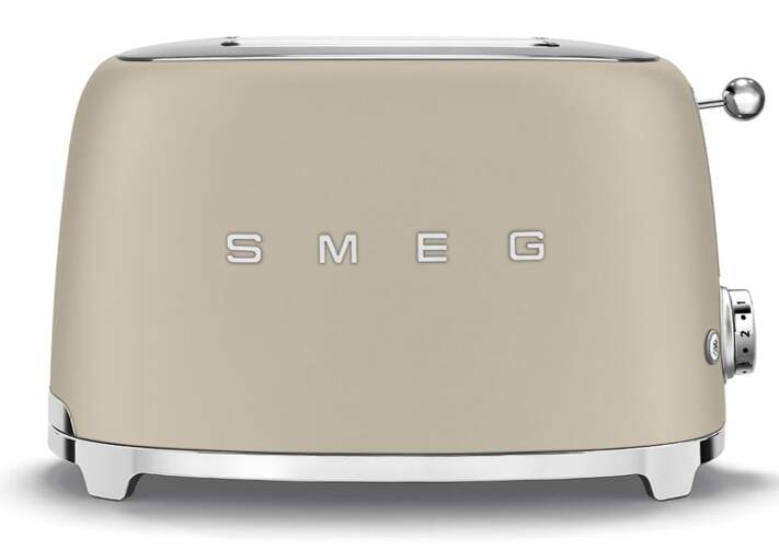 Tostador Smeg TSF01MLMEU Beige - 950W, 2 Rebanadas, 6 Intensidades, Descongelar, Recalentar