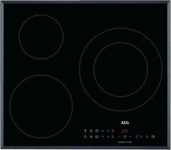 Placa Inducción AEG ILB63306FB - 3 Zonas (1 de 32cm), Detección Recipientes, Biselada, 4600 W