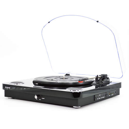 Tocadiscos Aiwa GBTUR120BK - USB, Bluetooth, Radio FM, Negro