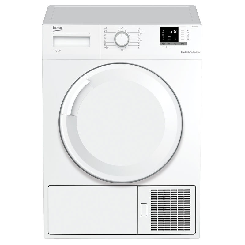 Secadora Bomba Calor Beko DHS 8312 PA0 - A+, 8kg, AquaWave®, Antiarrugas, Sensores, Display