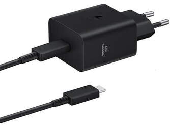 CARGADOR SAMSUNG 1XUSB C DE 45W CABLE USB C NEGRO