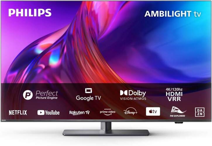 TV 43" Philips 43PUS8818/12 - 4K 120Hz, Google TV, Ambilight, P5 Engine, Dolby Vision/Atmos 20W