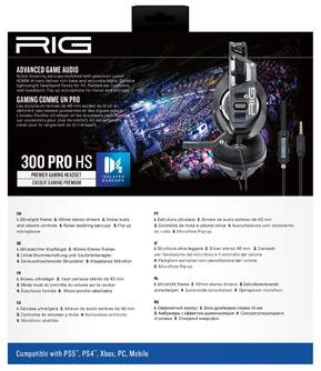 AURICULARES NACON RIG 300HS PS5/PS4 NEGRO GAMING