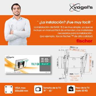 SOPORTE TV VOGEL%%%#39;S BASE15S INCL 19%%%quot;-43%%%quot; 20KG
