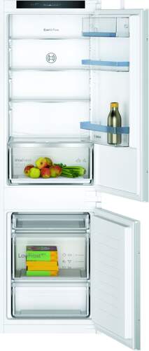 Frigorífico Combi Integrable Bosch KIV86VSE0 - Clase E, 267 litros, 177x55 cm, Low Frost, Blanco